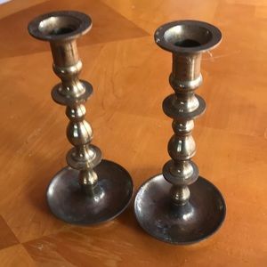 Vintage Brass Candle Holders (2)